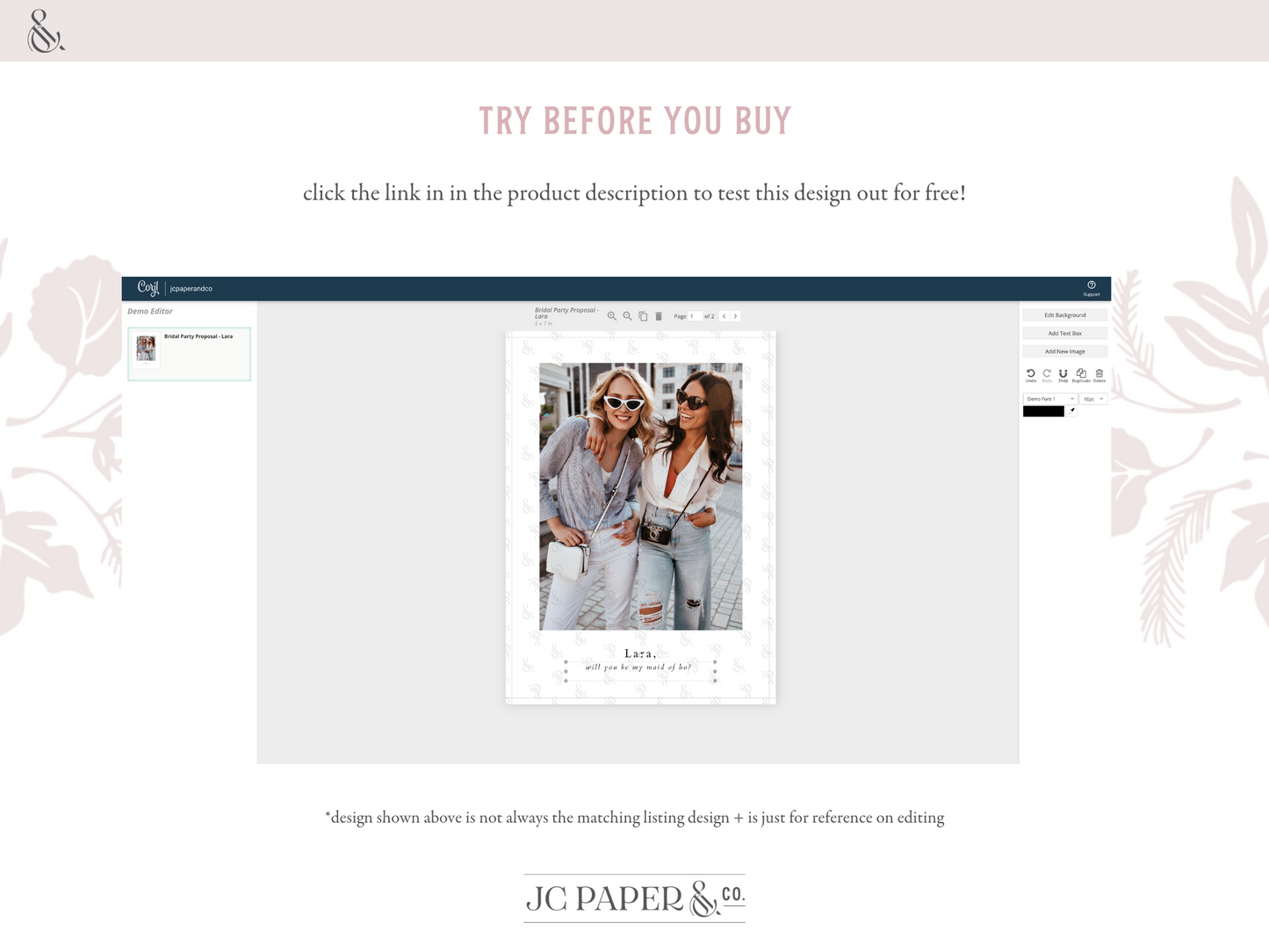 The 'Loren' / Digital Bridal Party Template