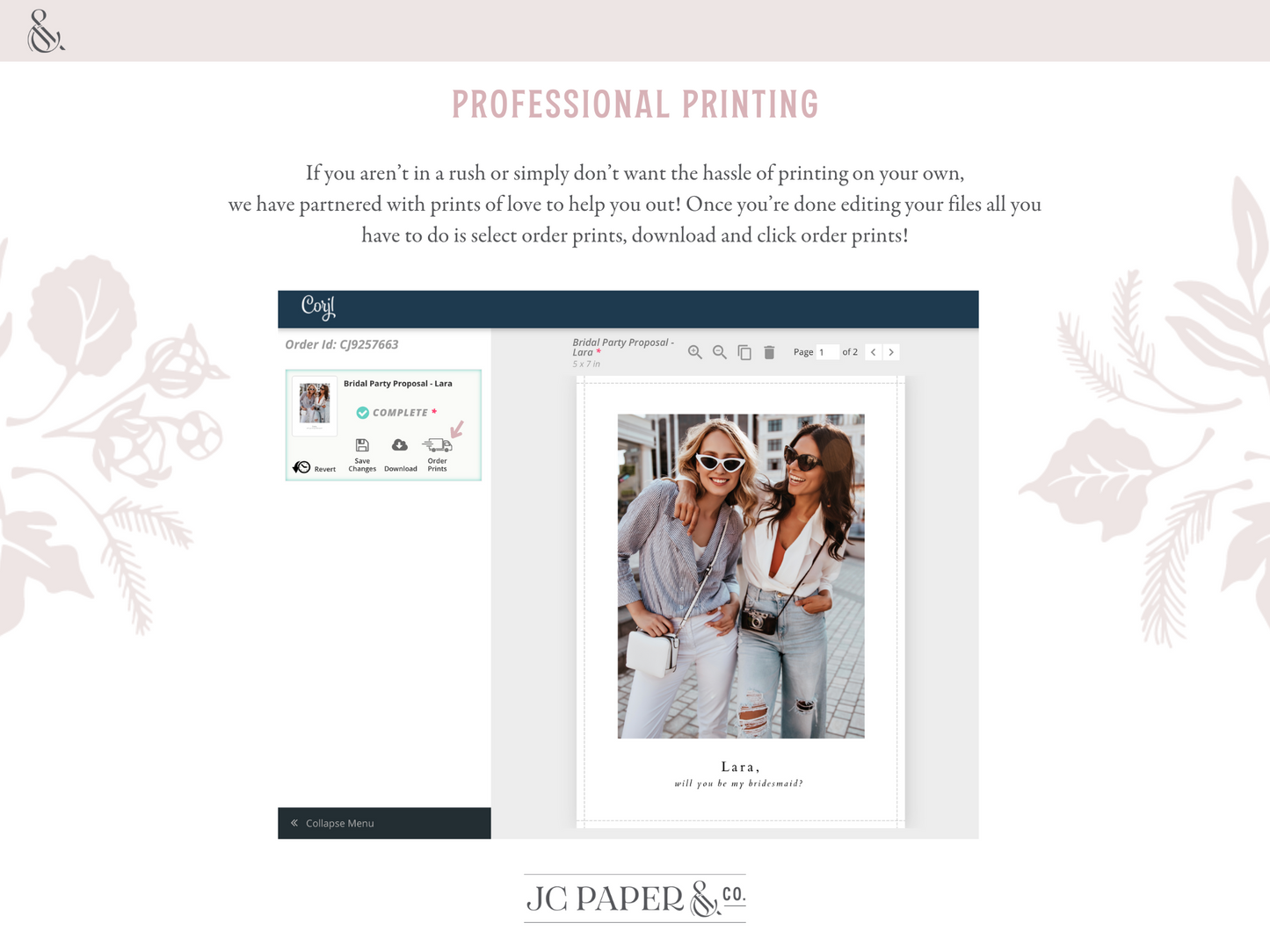 The 'Lara' / Digital Bridal Party Template