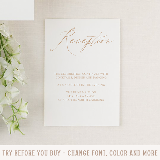 The 'Amelia' Reception Card