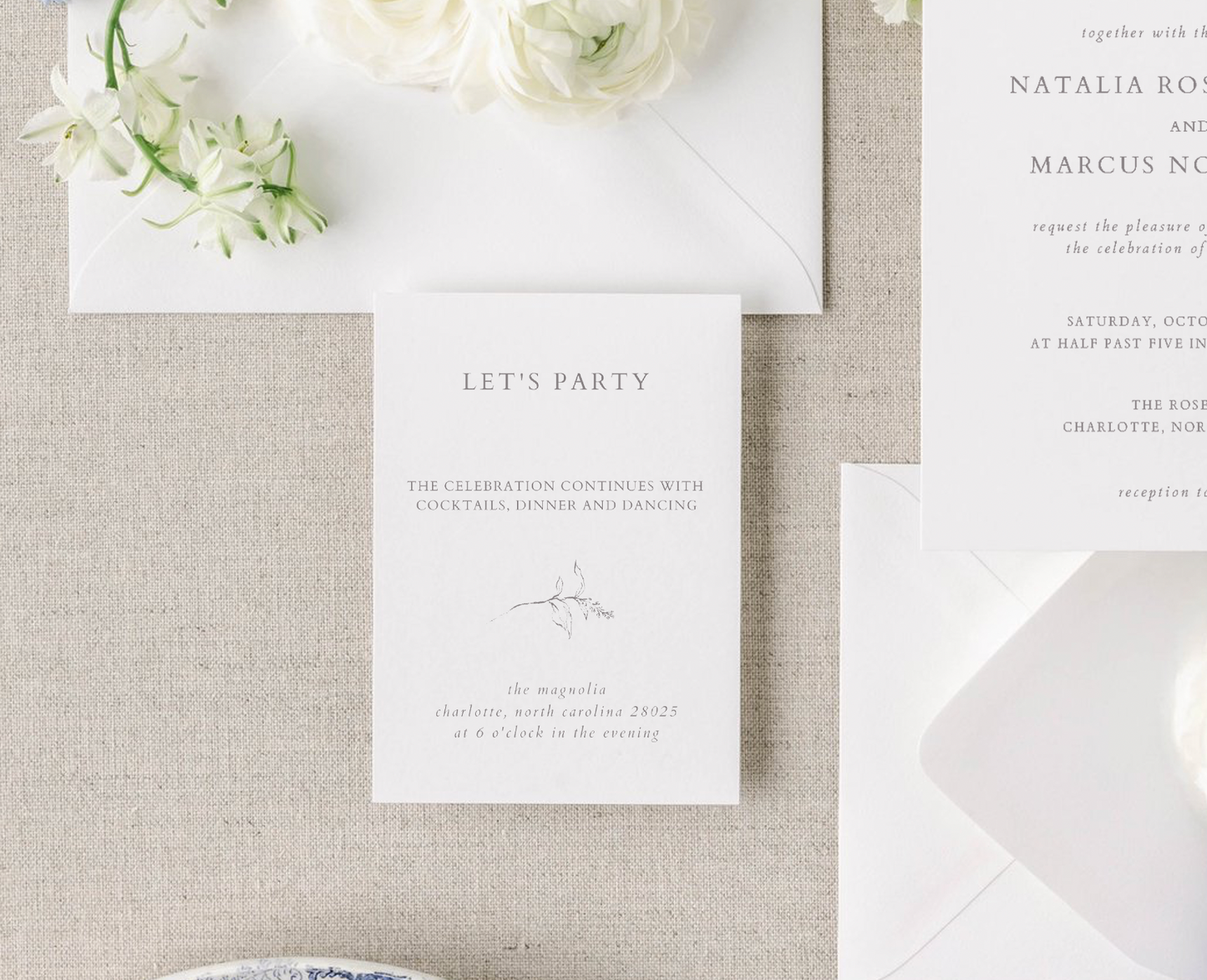 The 'Natalia' Reception Card