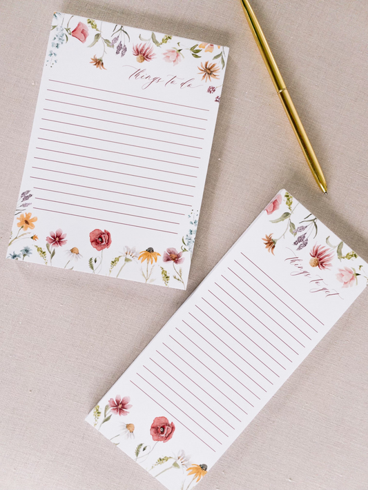 Floral Dreams Notepad / Things To Do + Things To Get